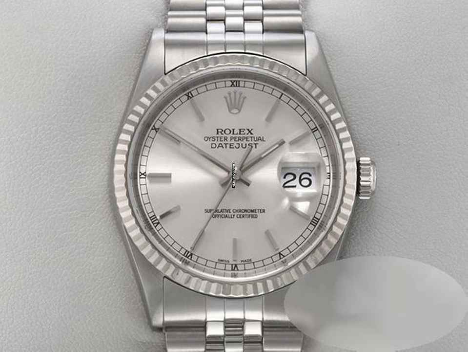  Rolex Datejust 36 36mm 16234 2001 Stahl Weissgold 750 Automatik Stainless Steel 18kt White Gold Date Just Jubilé-band Chronometer Oyster 