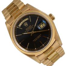 Thumbnail von Rolex Day-Date 36 18078 President Bark Finish black dial yellow gold 18KT Full Set