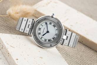 Thumbnail von Cartier Santos Lady Edelstahl Damenuhr Ref. 81924 Klassiker