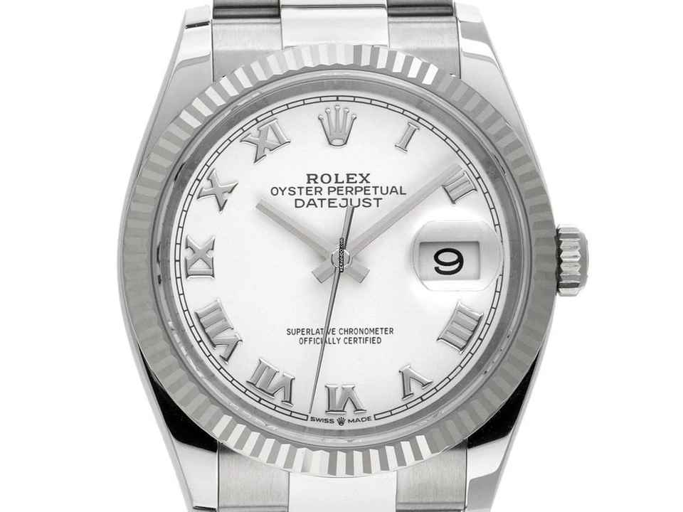  Rolex Datejust 36 Ref.126234 2022 Full Set wie Neu Datejust Stahl 18kt Weißgold 