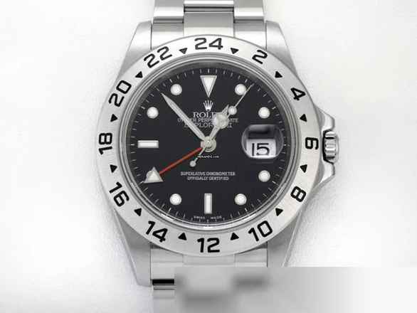  Rolex Explorer II 16570 T Stahl Automatik 2004 Zweite Zeitzone 2 Edelstahl Stainless Steel Oyster-band Chronometer Black Dial 