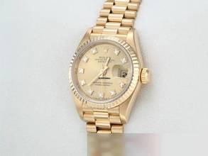 Thumbnail von Rolex Lady-Datejust Gelbgold 750 Diamanten Automatik 18kt Yellow Gold Damen President-band Chronometer Oyster