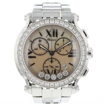  Chopard Happy Sport Chrono Steel Diamonds MOP Dial 