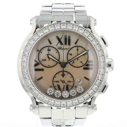  Chopard Happy Sport Chrono Steel Diamonds MOP Dial 