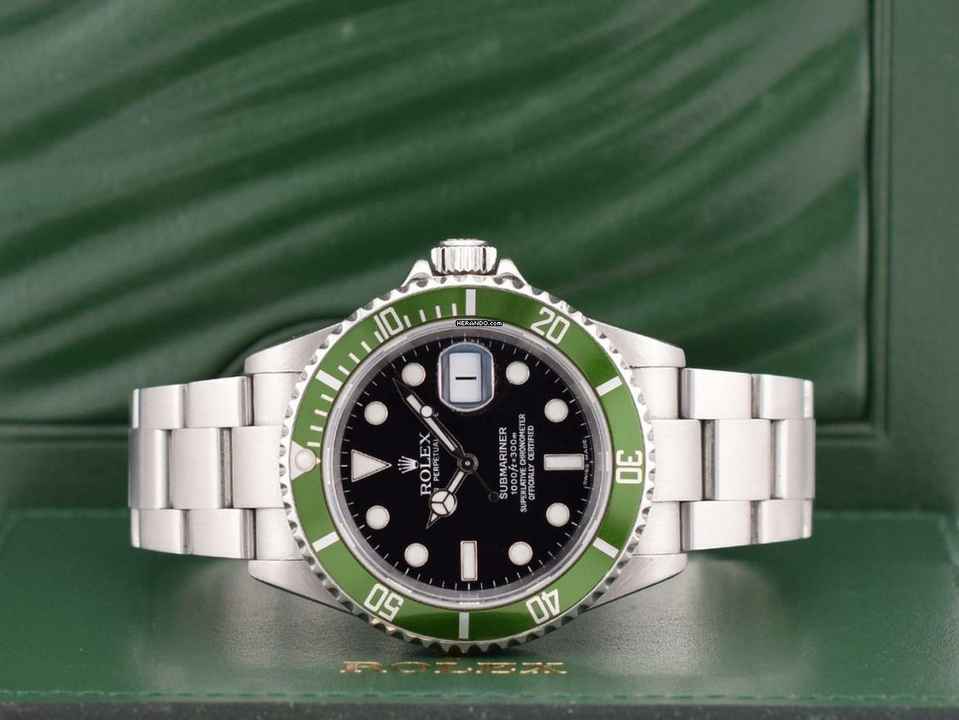  Rolex Submariner Date 16610lv Kermit Full Set 2005 Ita 