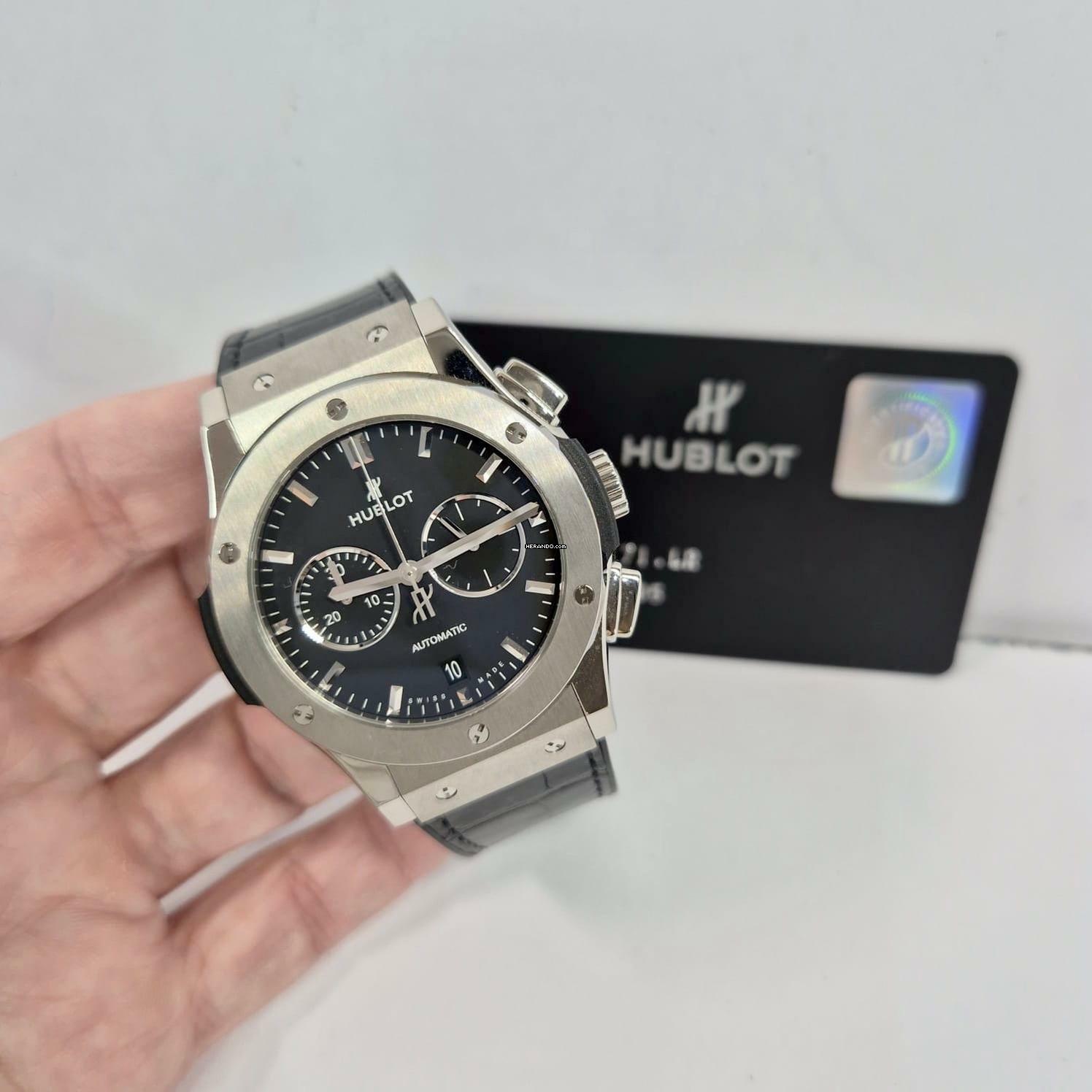  Hublot Classic Fusion Chronograph 42mm Titanium Automático Completo 