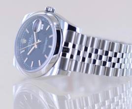 Thumbnail von Rolex Datejust 36 black 36mm golden Stick Dial Tuxedo Roulette Steel 116200 NOS