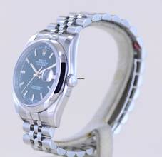 Thumbnail von Rolex Datejust 36 black 36mm golden Stick Dial Tuxedo Roulette Steel 116200 NOS