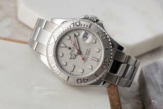 Thumbnail von Rolex Yacht-Master 35 Oyster Stahl / Platin Medium Size Ref 168622 A-Serie