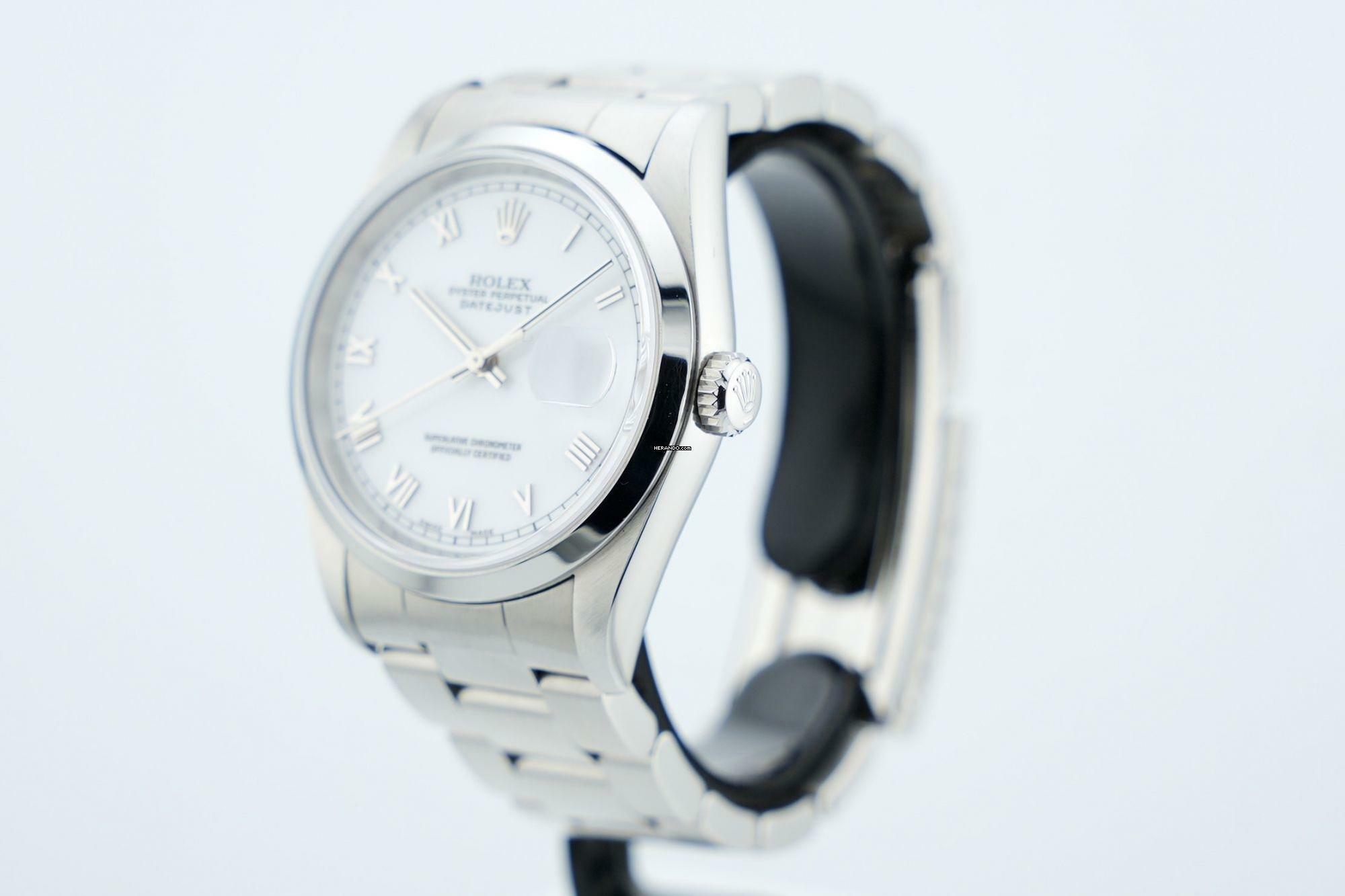 Rolex Datejust 36 36mm - CPO - White Roman Dial 16200 1997