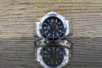Thumbnail von Omega Seamaster Diver 300 M GMT Co Axial Blue Wave Dial 2535.80 B&P