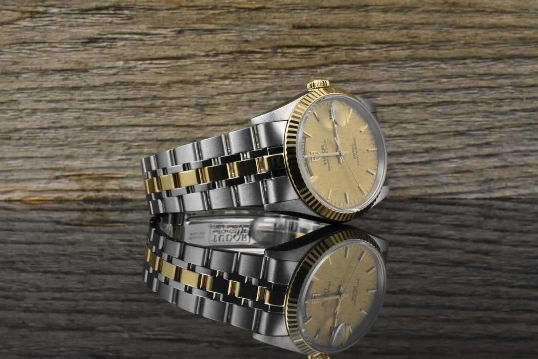  Tudor Prince Date Day 76213 Automatik Stahl / Gold - Linen Dial - Zertifikat 