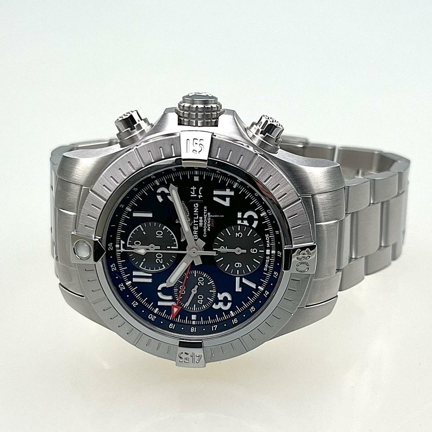 Thumbnail von Breitling Avenger Chronograph GMT 45 Automatik Stahl neuwertig deutsche Auslieferung EK 08/2023 Full Set inkl. Pricehangtag Lünettenschutz
