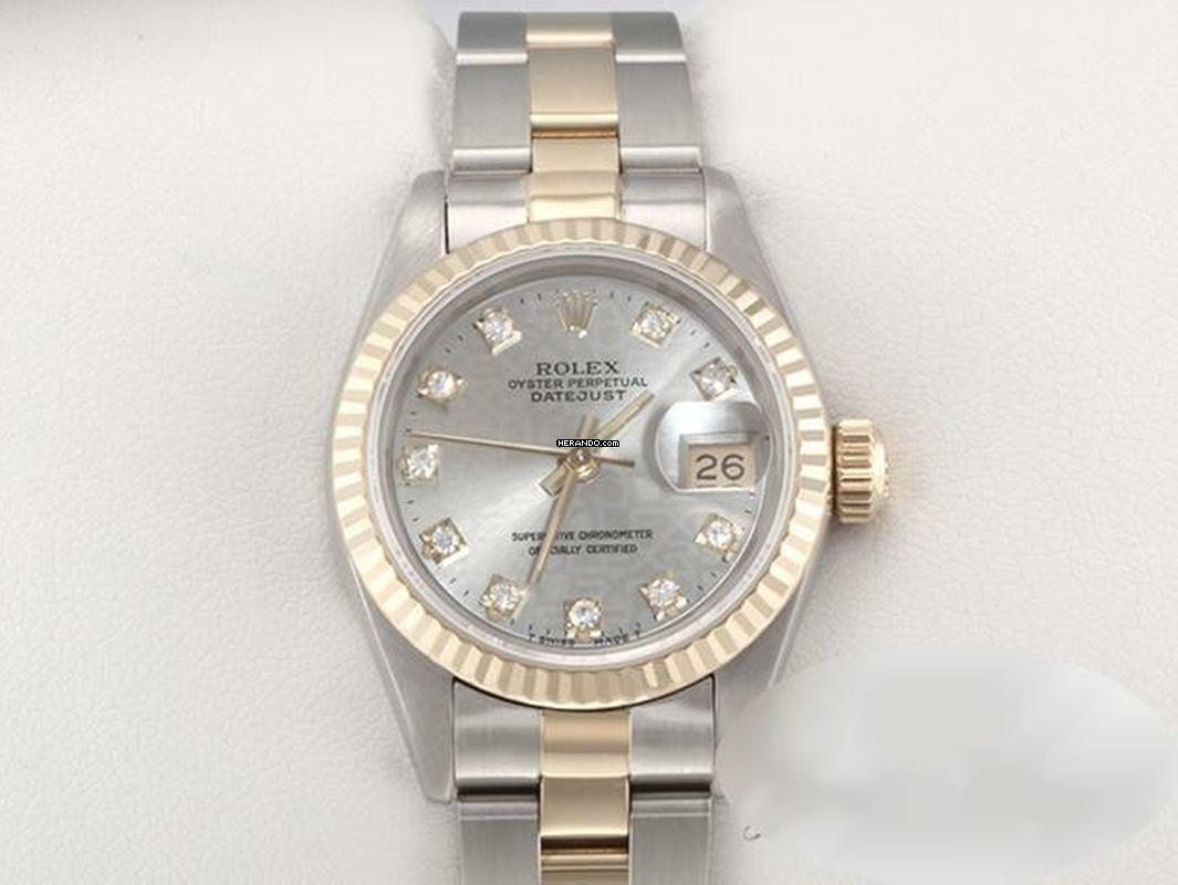 Rolex Lady-Datejust Edelstahl Gelbgold 750 Diamanten Automatik Stainless Steel 18kt Yellow Gold Oyster-band Chronometer