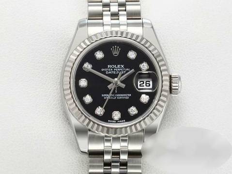  Rolex Lady-Datejust 179174 2016 Stahl Weissgold 750 Diamanten Automatik Stainless Steel 18kt White Gold Jubilé-band Chronometer Oyster Black Dial 