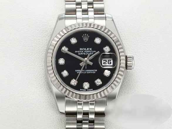  Rolex Lady-Datejust 179174 2016 Stahl Weissgold 750 Diamanten Automatik Stainless Steel 18kt White Gold Jubilé-band Chronometer Oyster Black Dial 