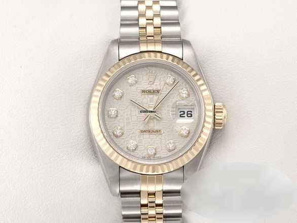  Rolex Lady-Datejust Edelstahl Gelbgold 750 Diamanten Automatik Gold Stahl Damen Stainless Steel 18kt Yellow Gold Jubilé-band Chronometer Oyster 