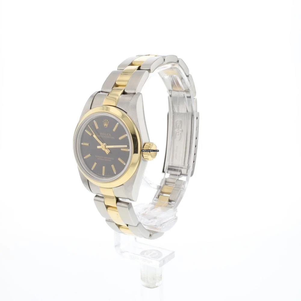  Rolex Oyster Perpetual 26 Yellow Gold / Steel Black Dial 