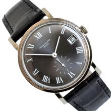 Thumbnail von Patek Philippe Calatrava Date 3445 Oversize slate grey dial white gold 18KT 1967's