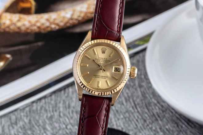  Rolex Lady-Datejust 18k (0,750) Gold Automatik Damenuhr Ref. 6904 