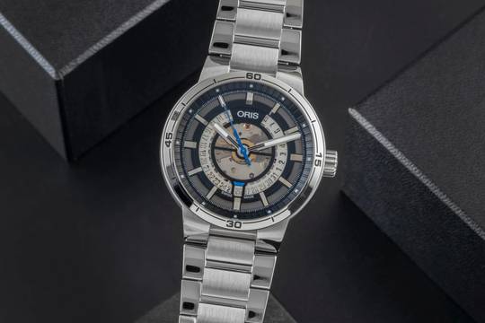  Oris TT1 Engine Date Stahl Automatik Herrenuhr Ref. 01 733 7752 4124-07 8 24 08 