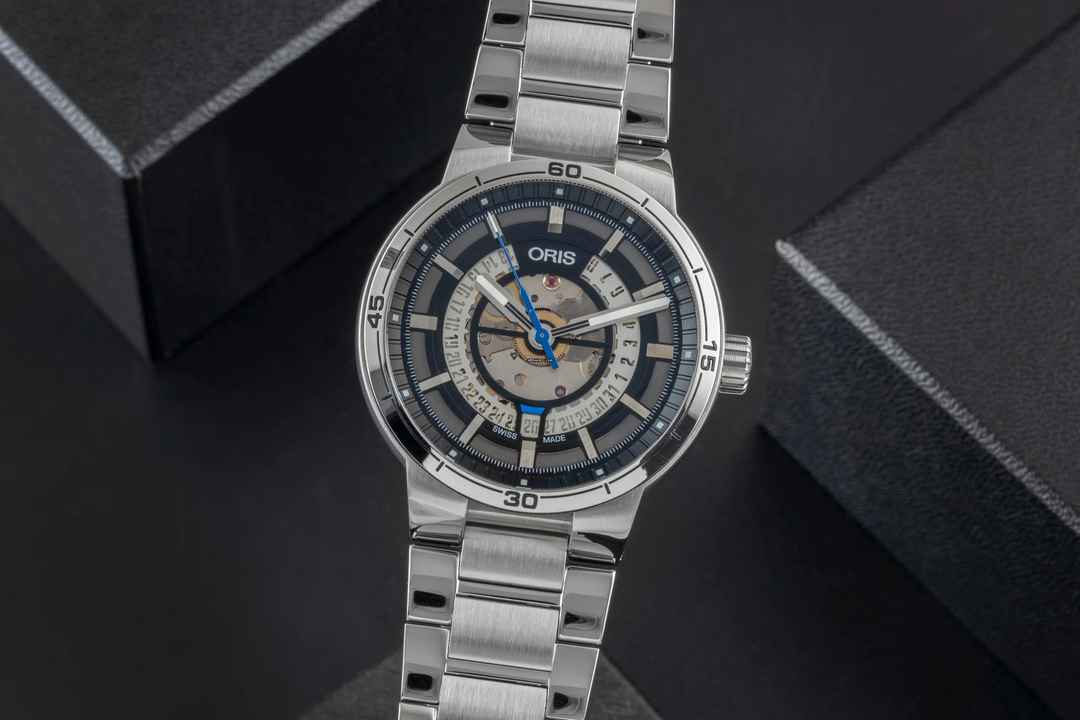  Oris TT1 Engine Date Stahl Automatik Herrenuhr Ref. 01 733 7752 4124-07 8 24 08 