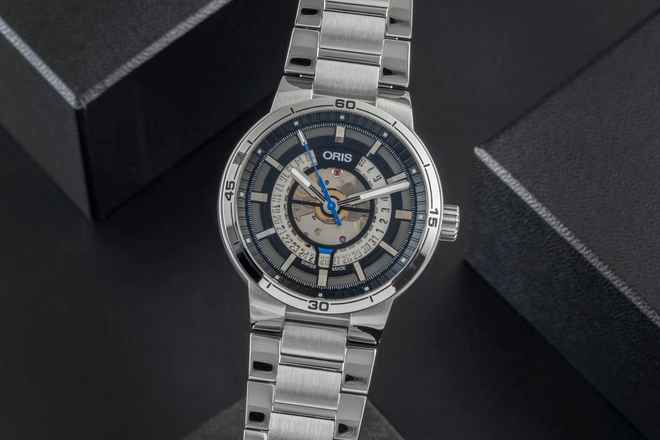  Oris TT1 Engine Date Stahl Automatik Herrenuhr Ref. 01 733 7752 4124-07 8 24 08 