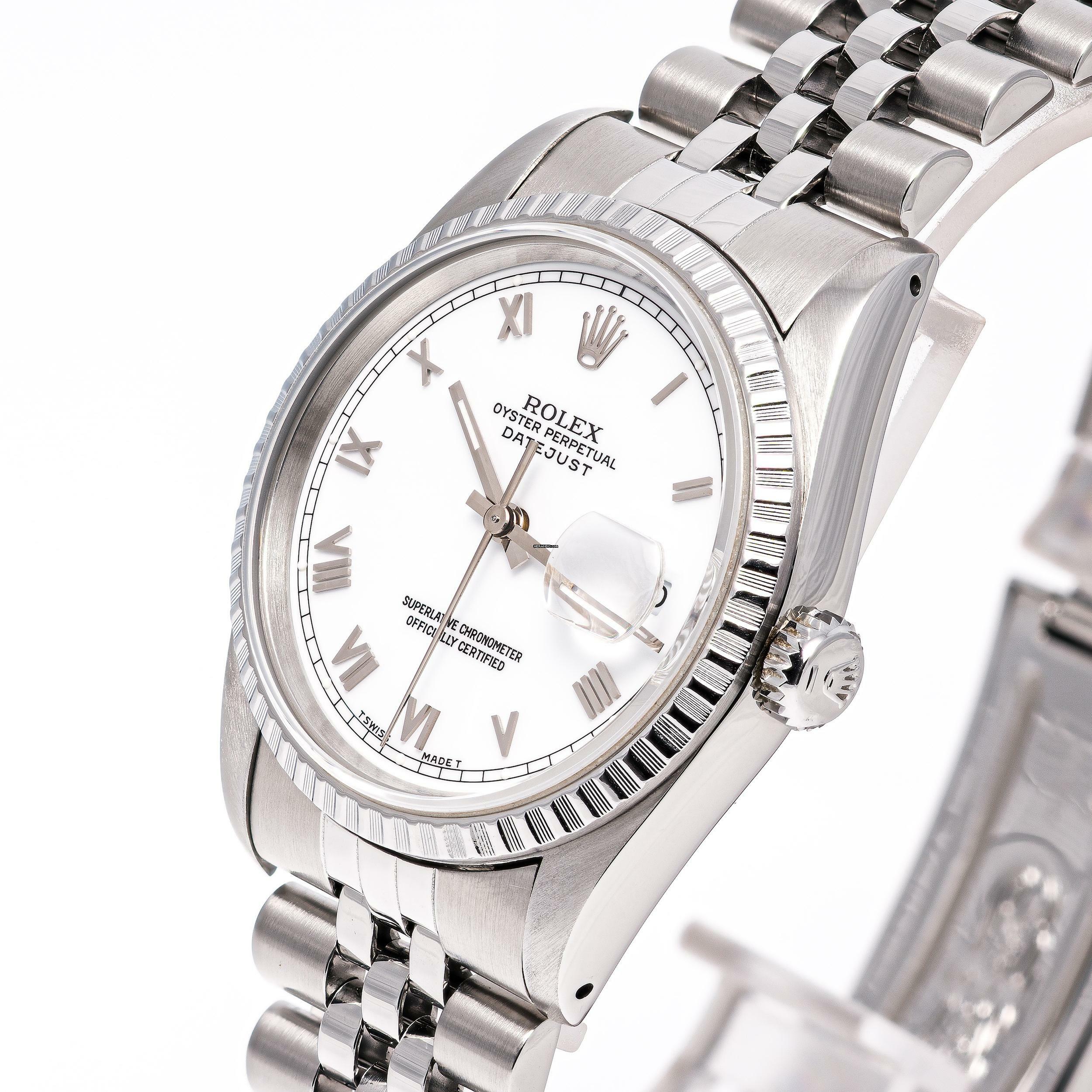 Thumbnail von Rolex Datejust 36 White – 16220 – like NEW – 11/1990 Full Set