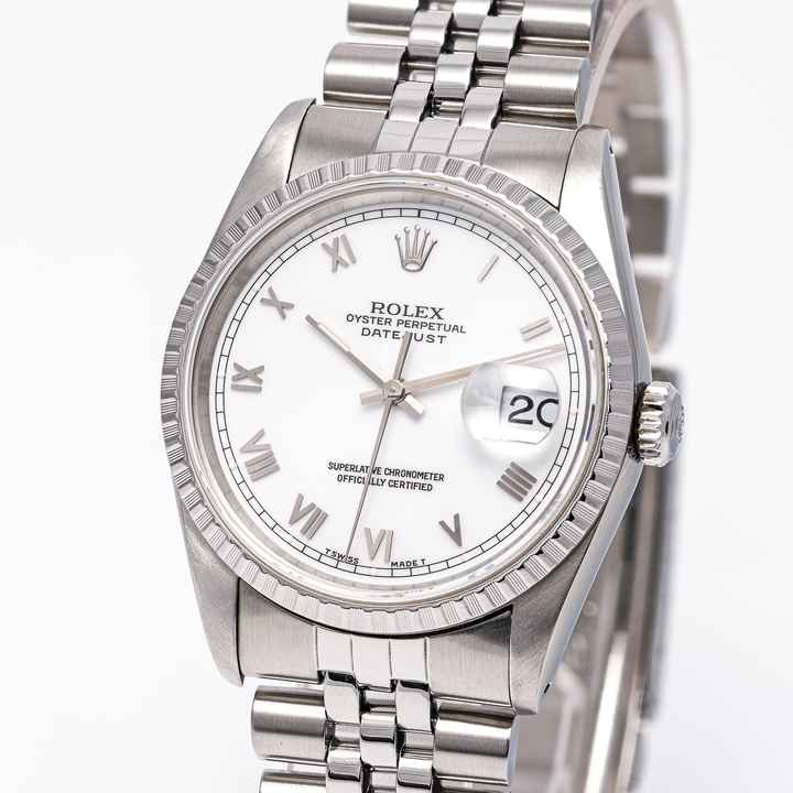  Rolex Datejust 36 White – 16220 – like NEW – 11/1990 Full Set 