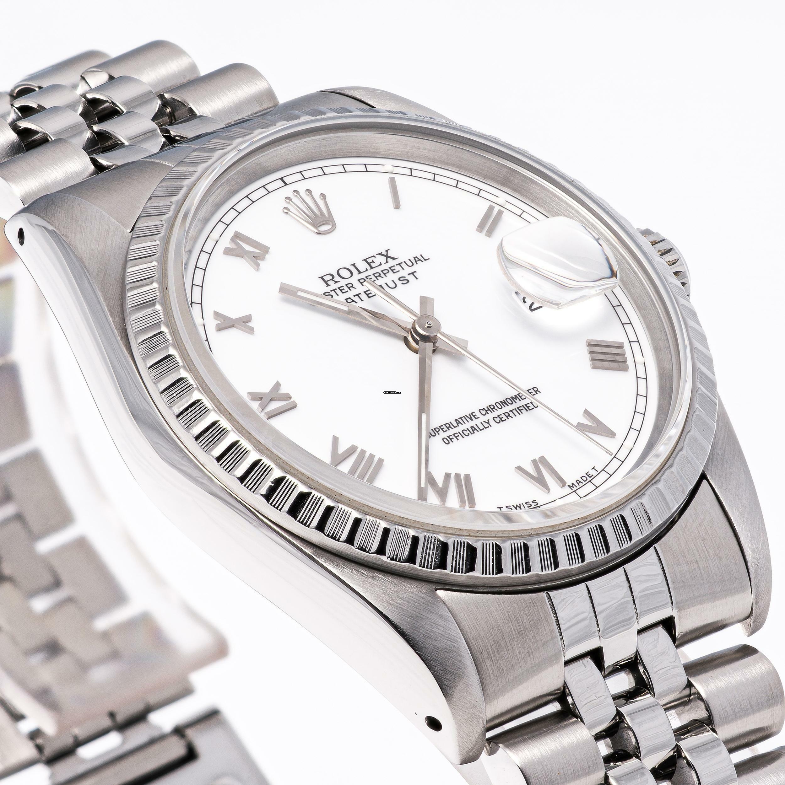 Thumbnail von Rolex Datejust 36 White – 16220 – like NEW – 11/1990 Full Set