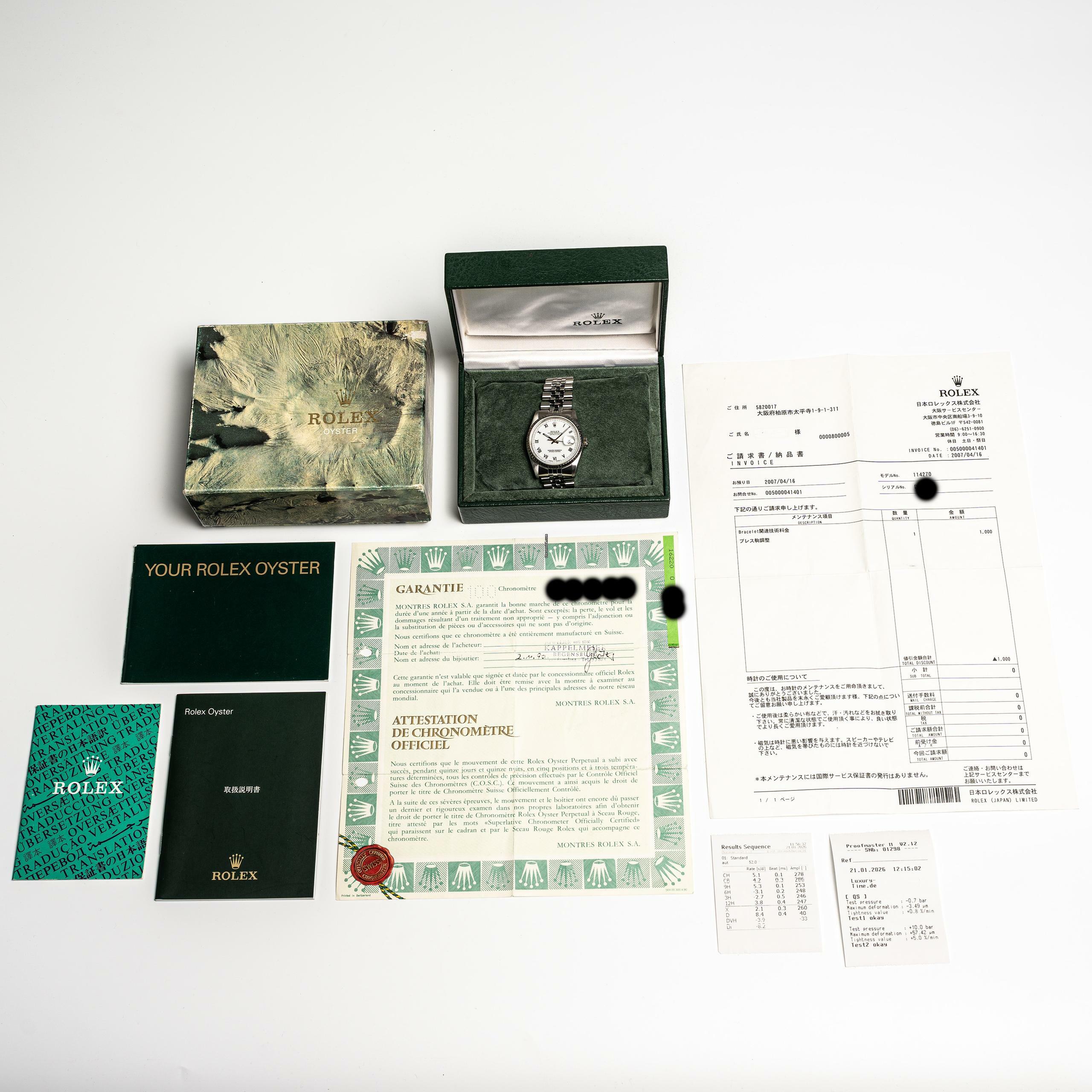 Thumbnail von Rolex Datejust 36 White – 16220 – like NEW – 11/1990 Full Set