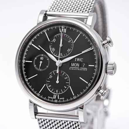  IWC Portofino Chronograph 42 Black – IW391010 – like NEW – 12/2017 Full Set 