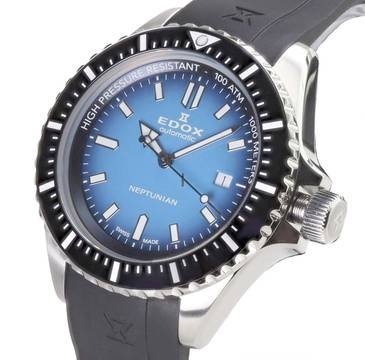 Edox Herren Uhr Automatik Skydiver 80120 3NCA BUIDN Swiss Made Ø 44 mm