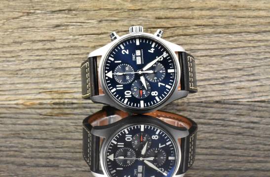  IWC Fliegeruhr Chronograph Pilot Chronograph Le Petit Prince IW377714 Blue Dial unpoliert Full Set 2019 