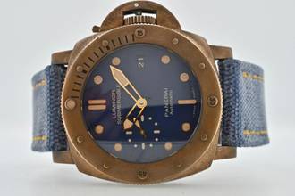 Thumbnail von Panerai Luminor Submersible 1950 3 Days Bronze Bronzo PAM 671 Limited 47mm Blue Dial
