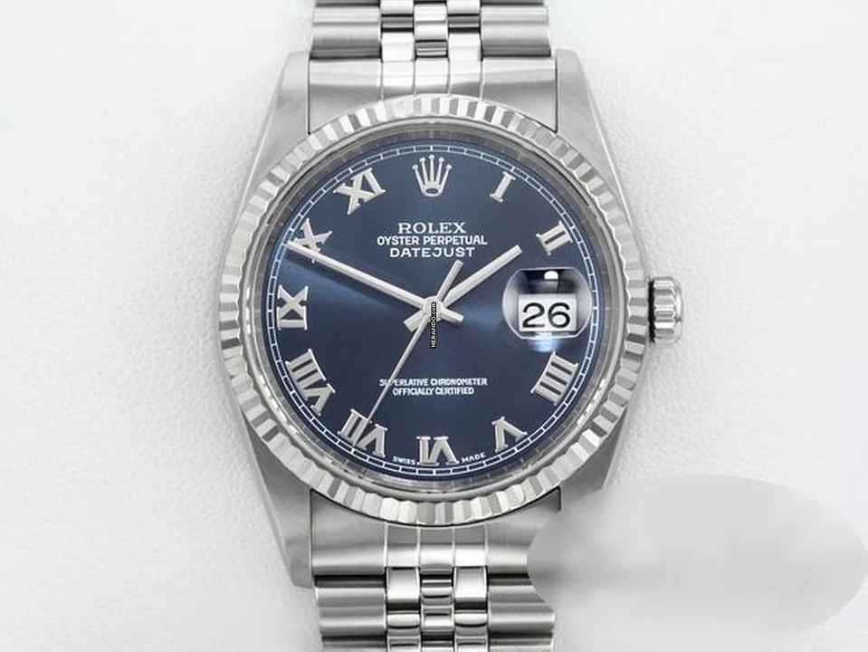  Rolex Datejust 36 16234 Stahl Weissgold 750 2001 Automatik 36mm Stainless Steel 18kt White Gold Date Just Jubilé-band Chronometer Oyster 