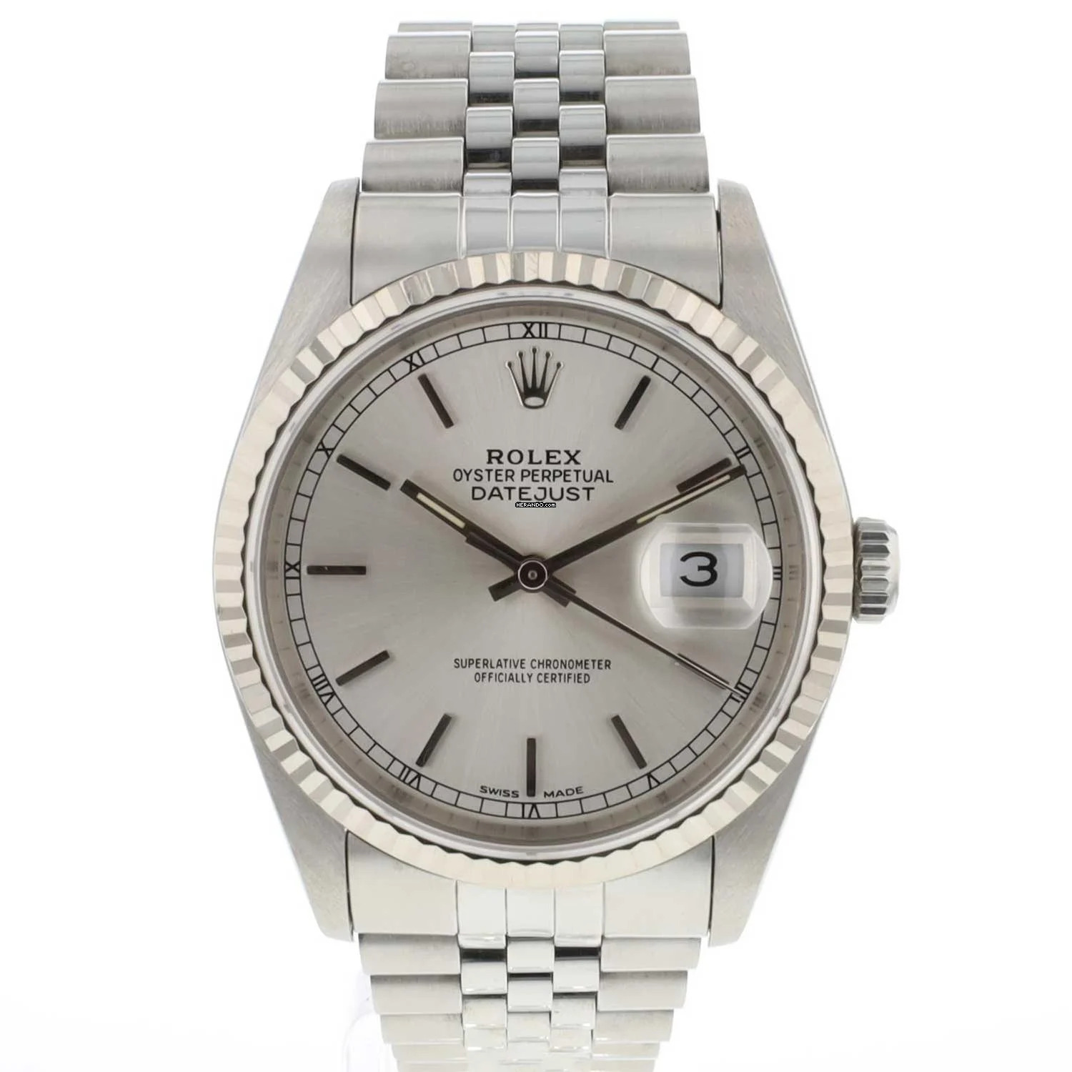  Rolex Datejust 36 Jubilee Silver Dial 