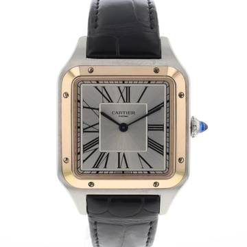  Cartier Santos Dumont Large Rose Gold / Steel Silver Dial 