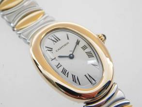 Thumbnail von Cartier Baignoire 18 Karat Gelbgold / Edelstahl Baignoire Damenuhr 22,5 x 31 mm wie Neu volles Band alle Glieder