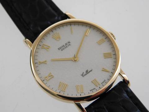  Rolex Cellini 18 Karat Gelbgold Cellini Handaufzug 32 mm im Top Zustand mit Jubiläumsblatt und original 18 Kt. Schließe 