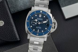 Thumbnail von Panerai Submersible Blue Notte Stahl Automatik Herrenuhr PAM02068 B&P