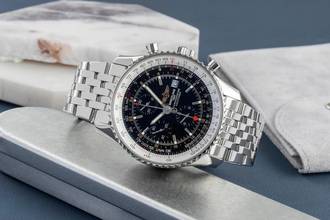 Thumbnail von Breitling Navitimer World Chronograph Stahl Automatik Ref. A24322 Papiere 2009