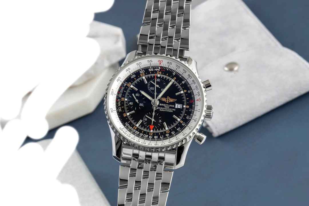  Breitling Navitimer World Chronograph Stahl Automatik Ref. A24322 Papiere 2009 