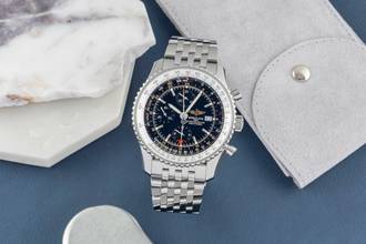 Thumbnail von Breitling Navitimer World Chronograph Stahl Automatik Ref. A24322 Papiere 2009