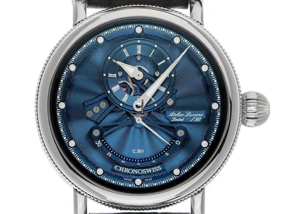  Chronoswiss Open Gear Resec Big Wave Ref.CH-6923-BLBL 2021 Full Set wie Neu Vintage Open Gear Resec Big Wave Faltschließe 