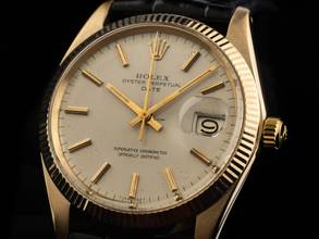 Thumbnail von Rolex Oyster Perpetual Date Ref.1500 1962 Full Set sehr gut Vintage Oyster Perpetual Date 18kt Gelbgold