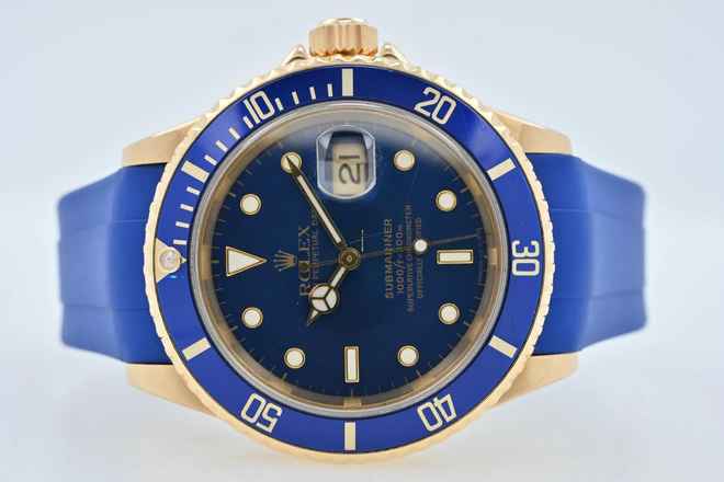  Rolex Submariner Date 18k Yellow Gold 16618 X-Series Service 2023 Rubber B 