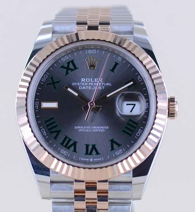  Rolex Datejust 41 Stahl Roségold Wimbledon Dial Jubilé B+P 126331 