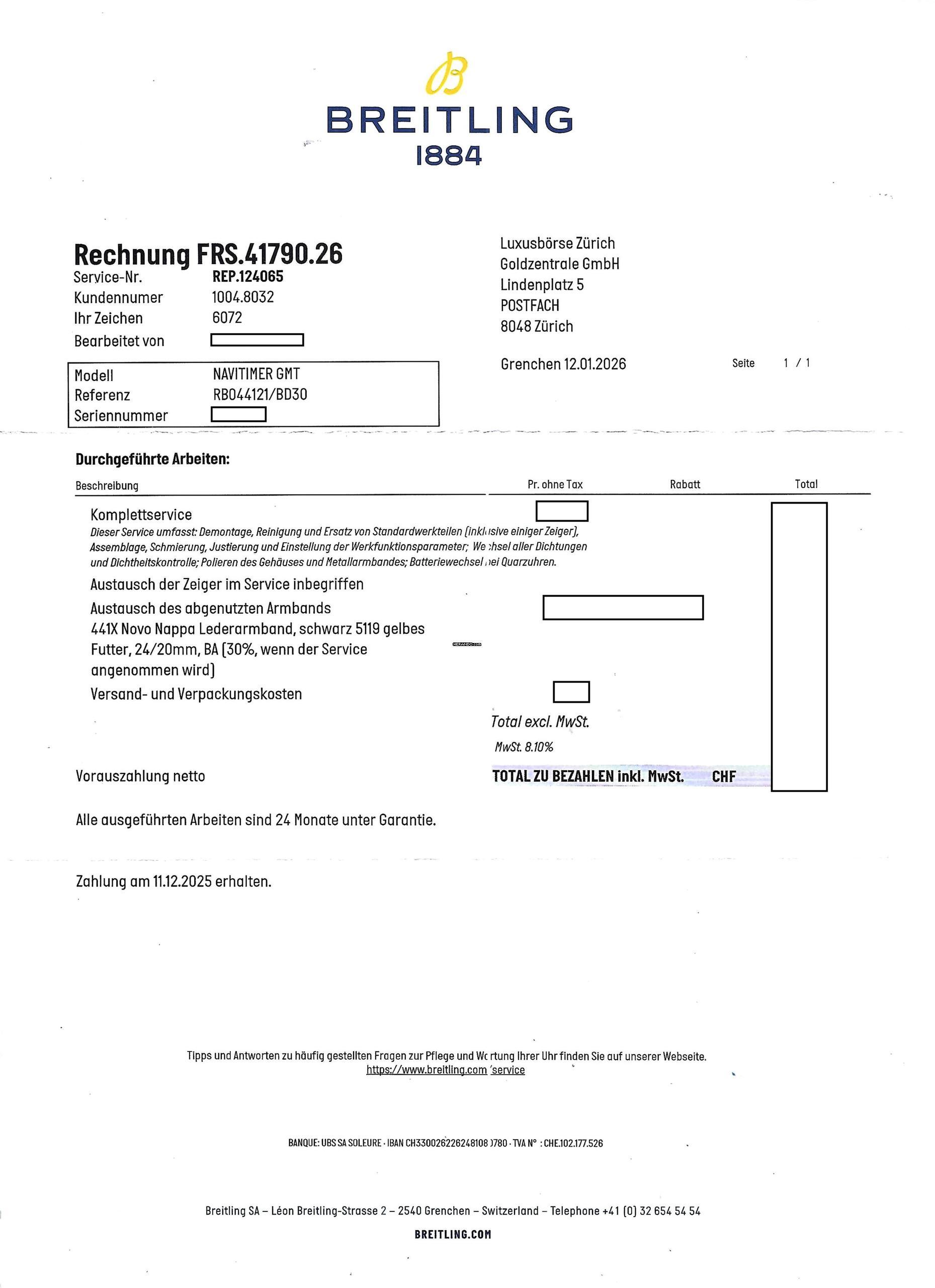 Thumbnail von Breitling Navitimer GMT Limited 18K Rose Gold RB0441 Serviced by Breitling