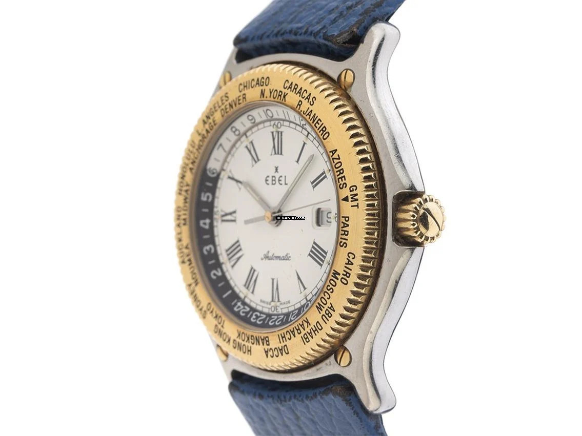 Thumbnail von Ebel Voyager Weltzeituhr Ref.1124913-3001 1998 Full Set sehr gut Vintage Voyager Weltzeituhr Faltschließe